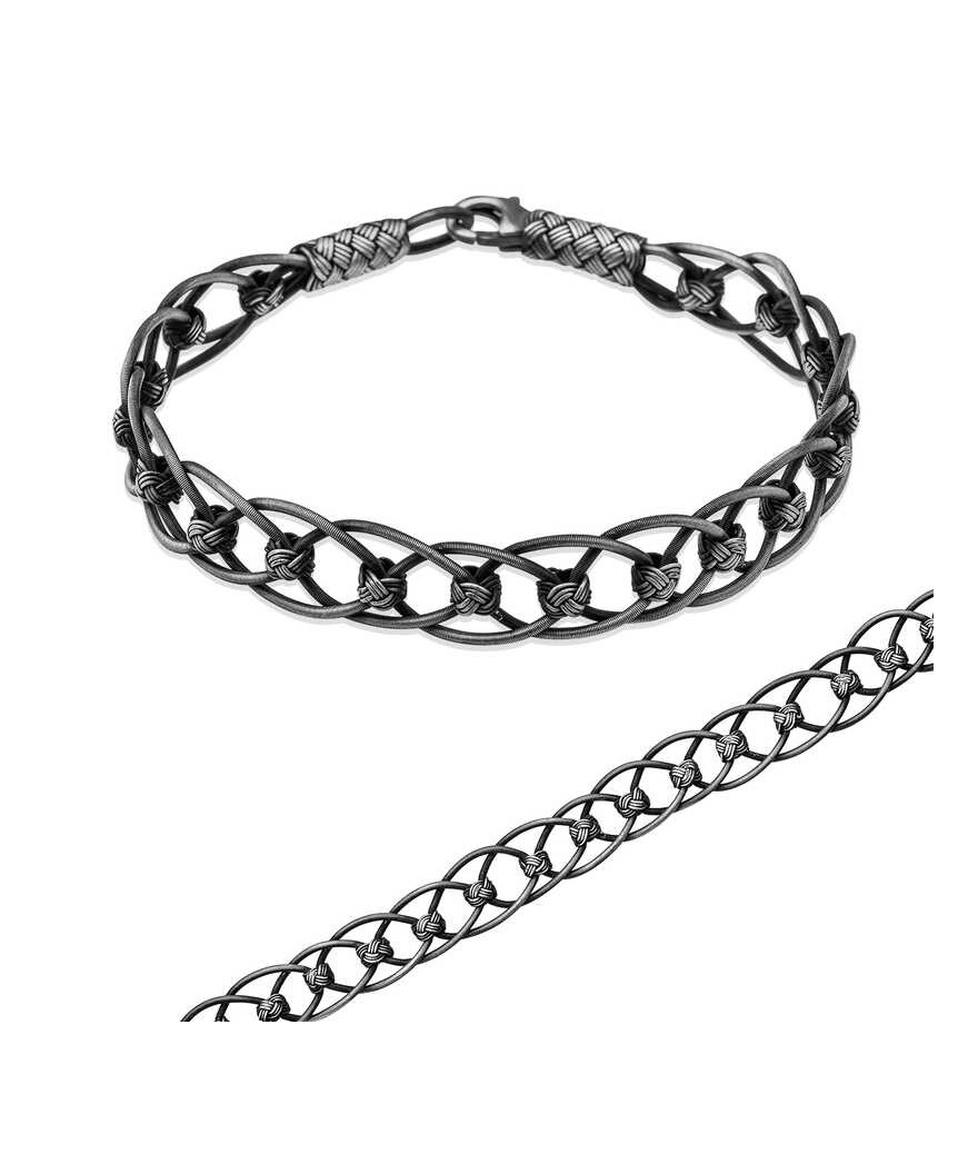 ​Gümüş Toplu El Sarması Kazaziye Unisex Bileklik