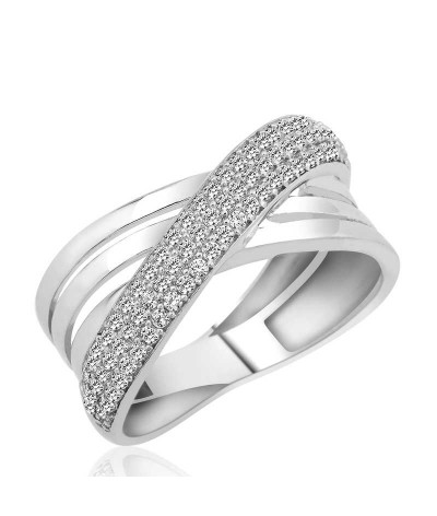 Gümüş Çapraz Fantezi Bayan Yüzük