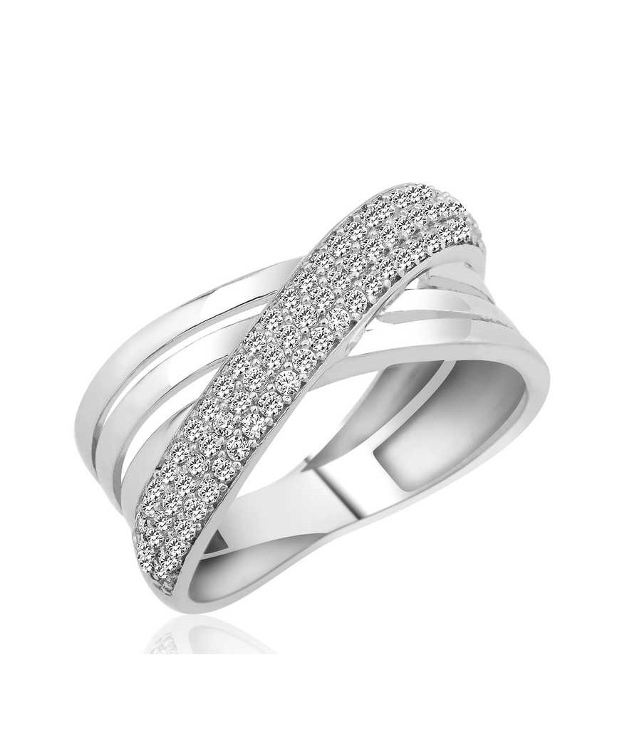 Gümüş Çapraz Fantezi Bayan Yüzük