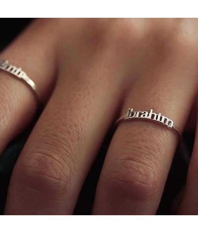 Gümüş Kişiye Özel İsim Yazılabilen Bayan Yüzük