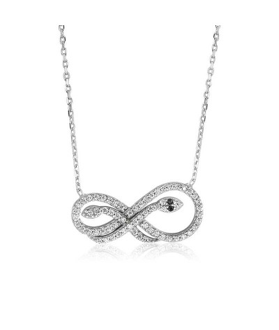 ​Gümüş Sonsuzluk Yılan Bayan Kolye