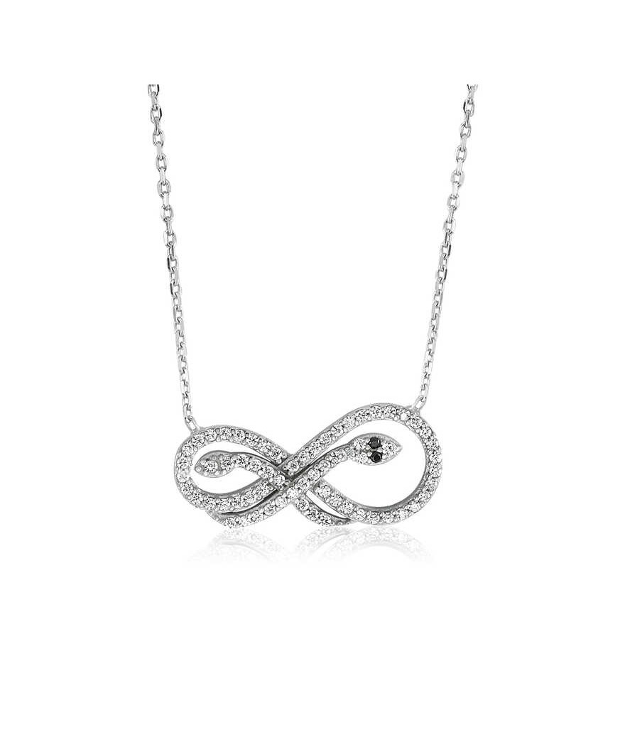 ​Gümüş Sonsuzluk Yılan Bayan Kolye