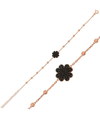 Gümüş Kalpli Yonca Bayan Bileklik