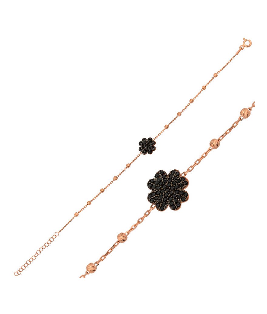 Gümüş Kalpli Yonca Bayan Bileklik