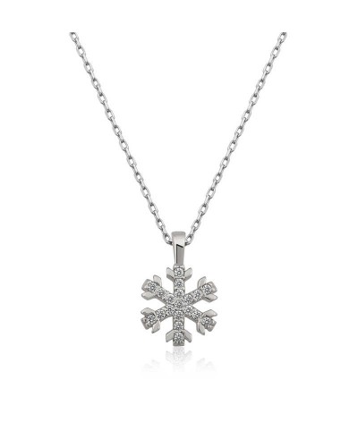 Gümüş Kar Tanesi Bayan Kolye