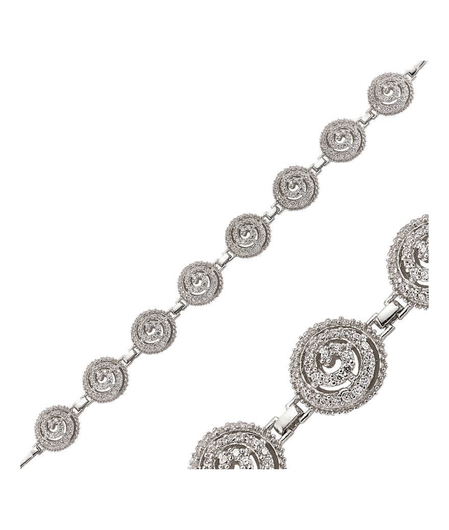 Gümüş Beyaz Taşlı Bayan Bileklik