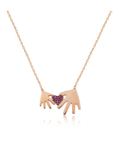 Gümüş Anne Çocuk Eli Bayan Kolye