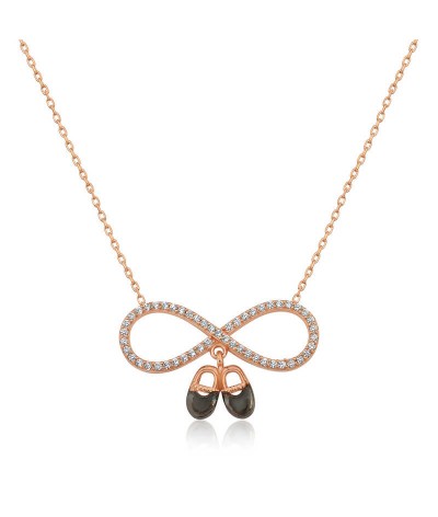 Gümüş Bebek Patikli Sonsuzluk Bayan Kolye