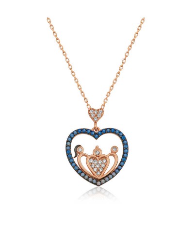 ​Gümüş Kalpli Aile Bayan Kolye