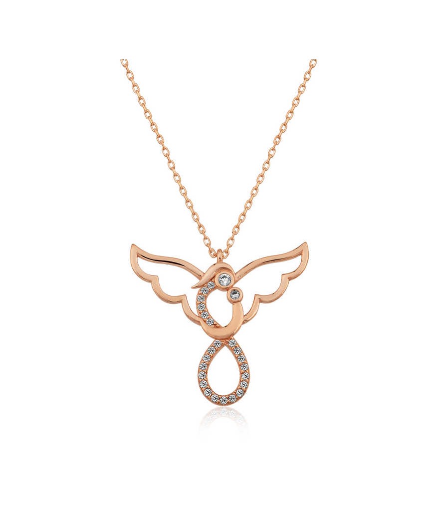 Gümüş Melek Anne Ve Çocuk Bayan Kolye