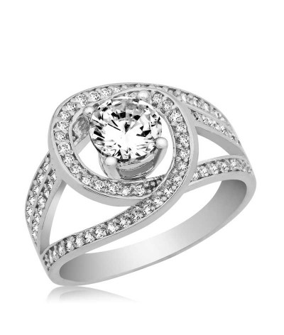 Gümüş Tek Taşlı Fantezi Bayan Yüzük