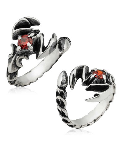 Gümüş Ayarlanabilir Akrep Erkek Yüzük
