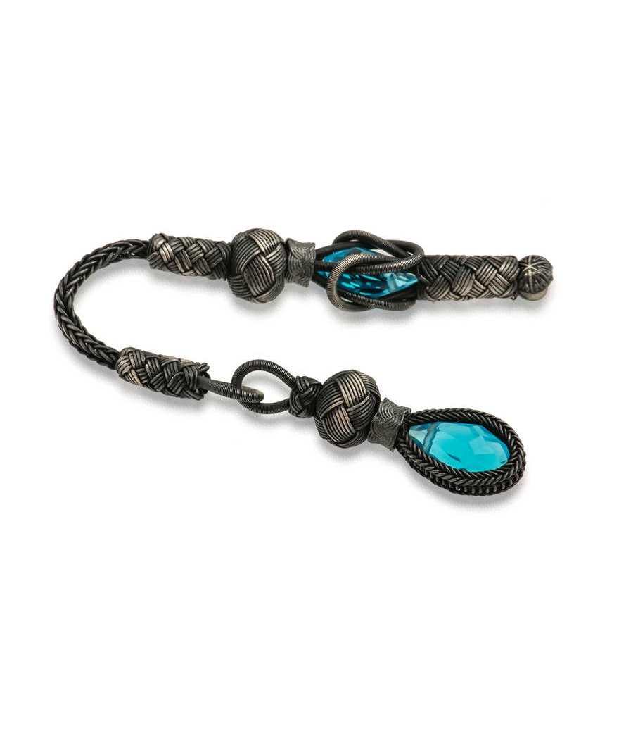 ​1000 Ayar Gümüş Zirkon Taşlı Kazaz Püsküllü