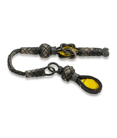 ​1000 Ayar Gümüş Zirkon Taşlı Kazaziye Püskül