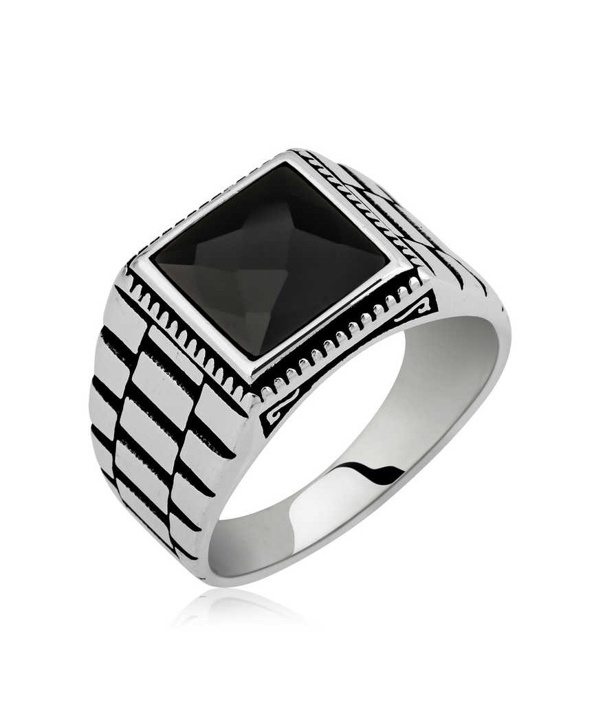 Gümüş Saat Kordonu Desenli Erkek Yüzük