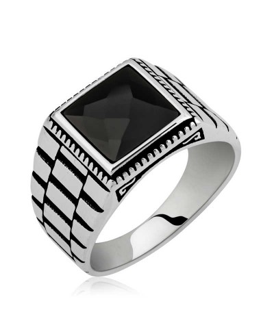 Gümüş Saat Kordonu Desenli Erkek Yüzük