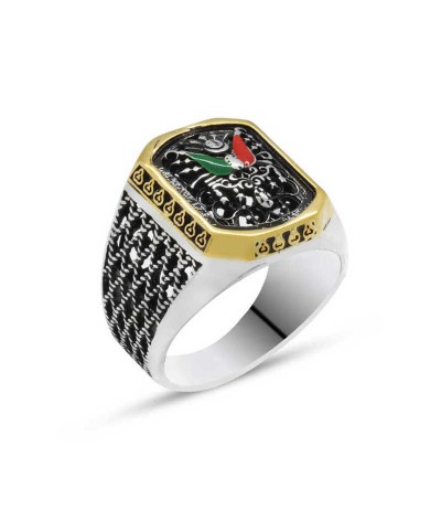 Gümüş Osmanlı Devlet Armalı Erkek Yüzük