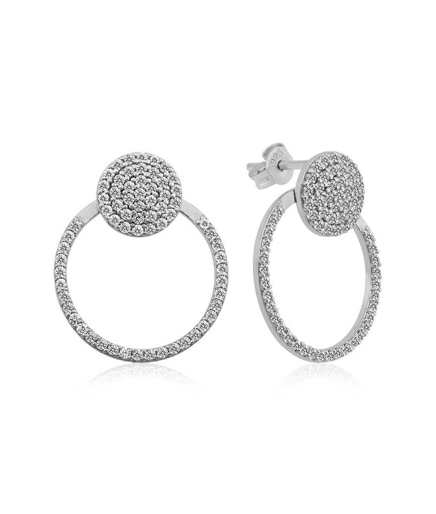 Gümüş Beyaz Halka Küpe