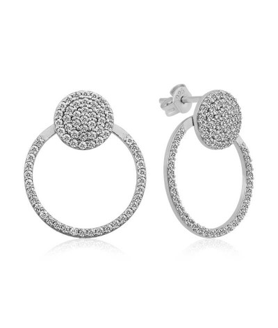 Gümüş Beyaz Halka Küpe