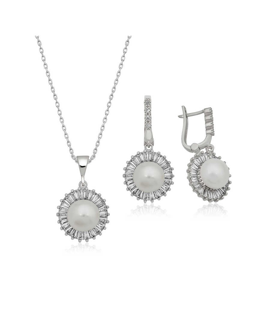 Gümüş İncili Bayan Set