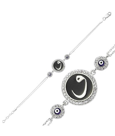 Gümüş Nazarlı Vav Bayan Bileklik