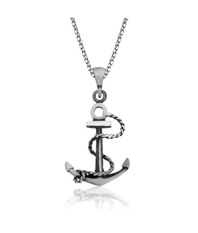 Gümüş Denizci Çapası Kolye