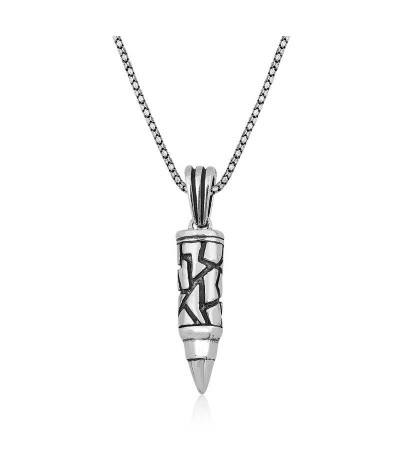 Gümüş Kurşun Erkek Kolye