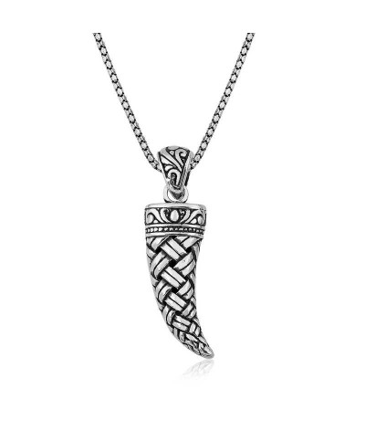 Gümüş Fil Dişi Erkek Kolye