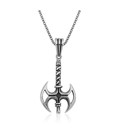 Gümüş Balta Erkek Kolye