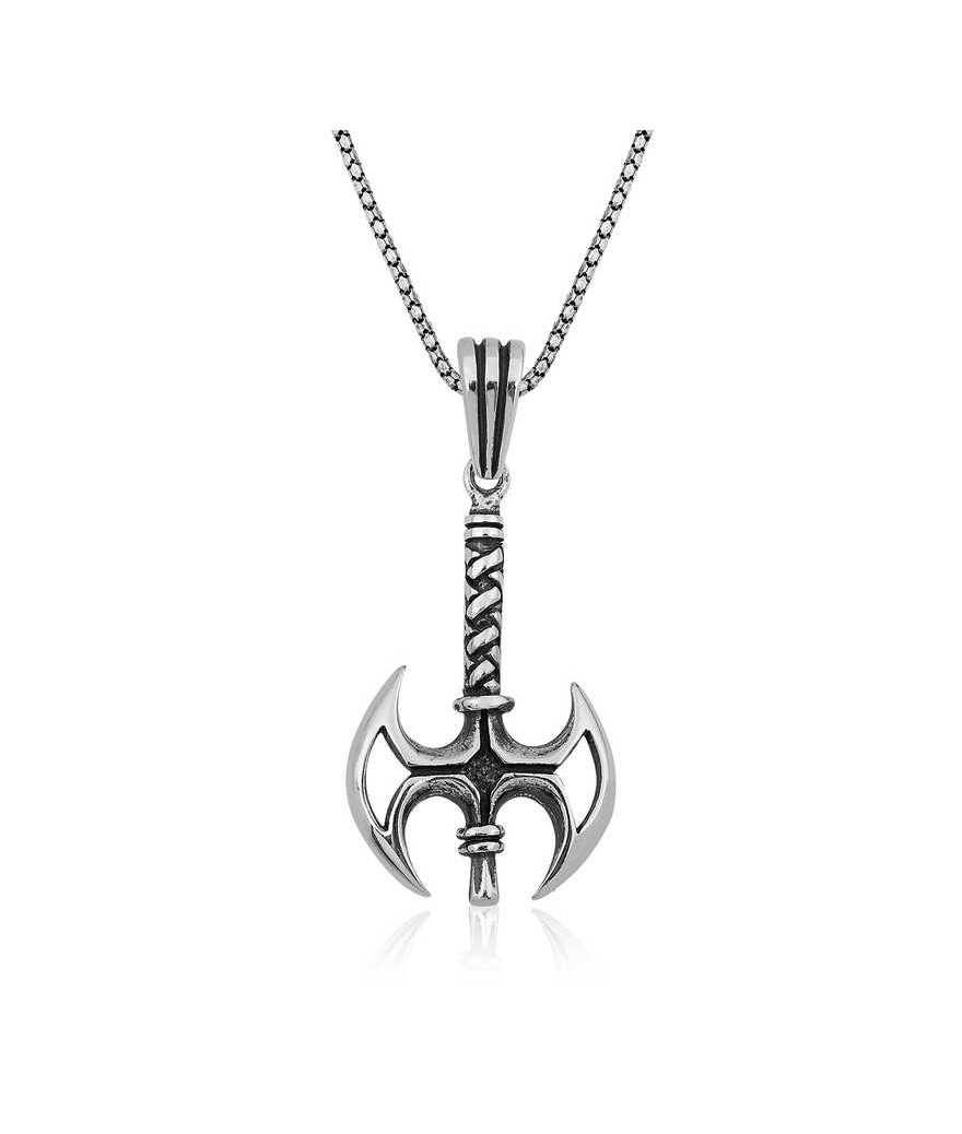 Gümüş Balta Erkek Kolye