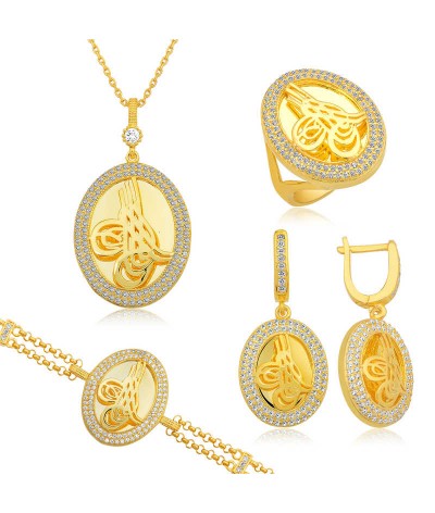 Gümüş Çerçeveli Tuğra Set