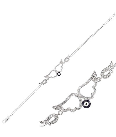 Gümüş Melek Kanadı Bayan Bileklik