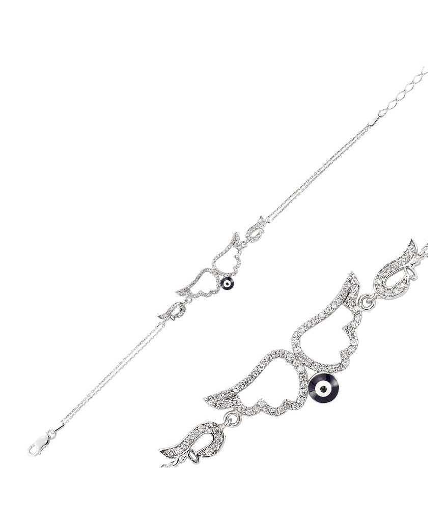 Gümüş Melek Kanadı Bayan Bileklik