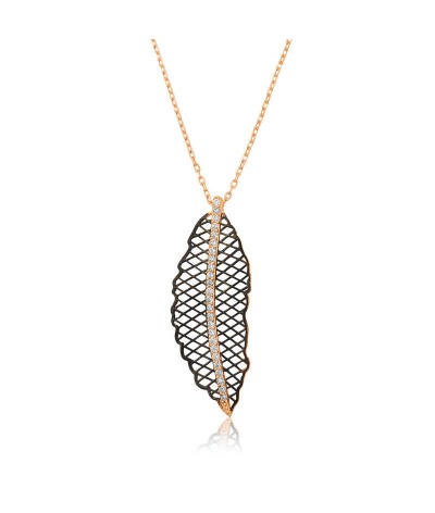 Gümüş Yaprak Bayan Kolye