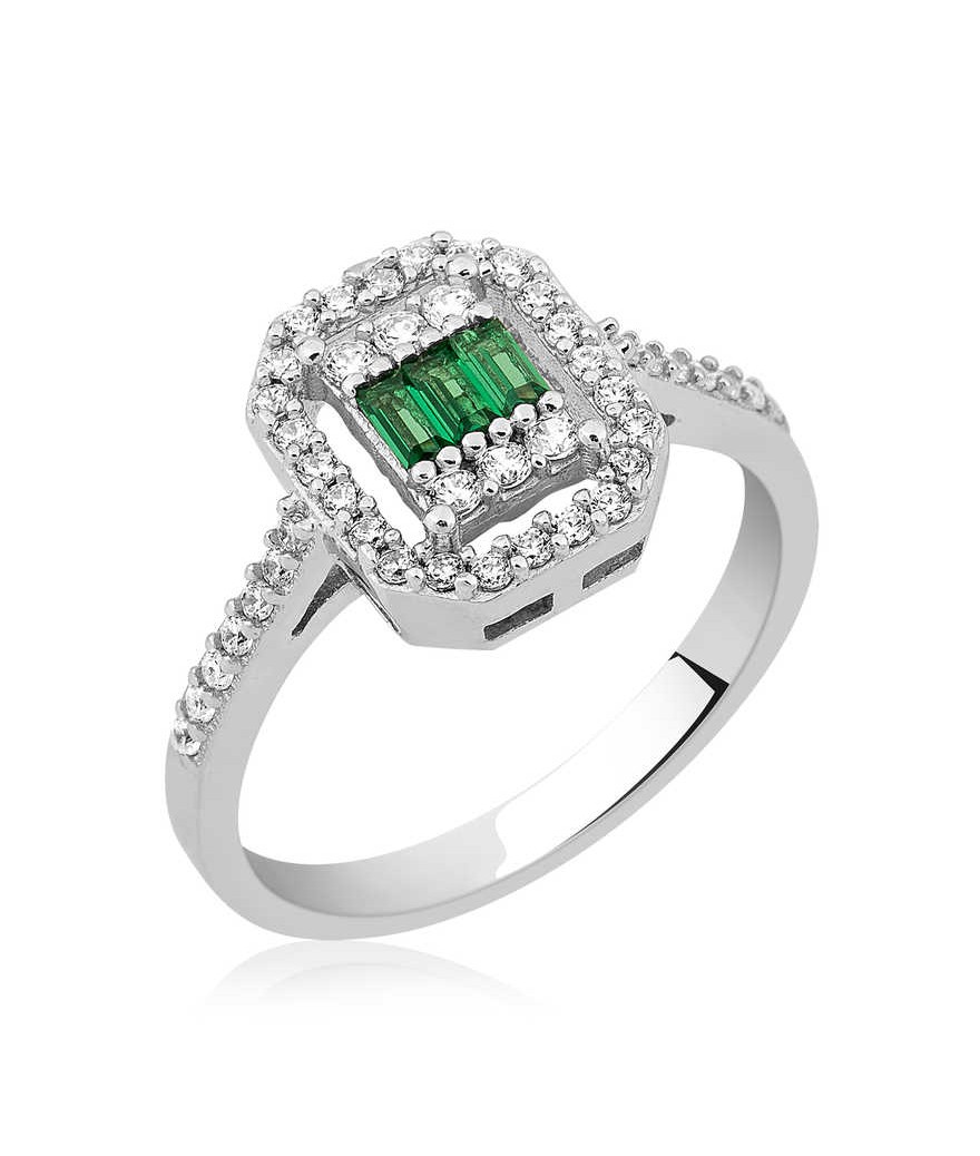 Gümüş Baget Kesim Bayan Yüzük