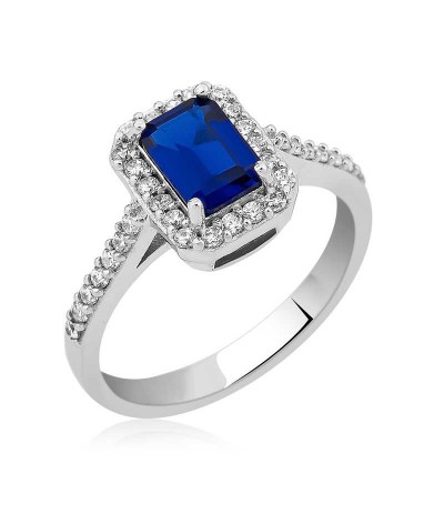 Gümüş Baget Kare Bayan Yüzük