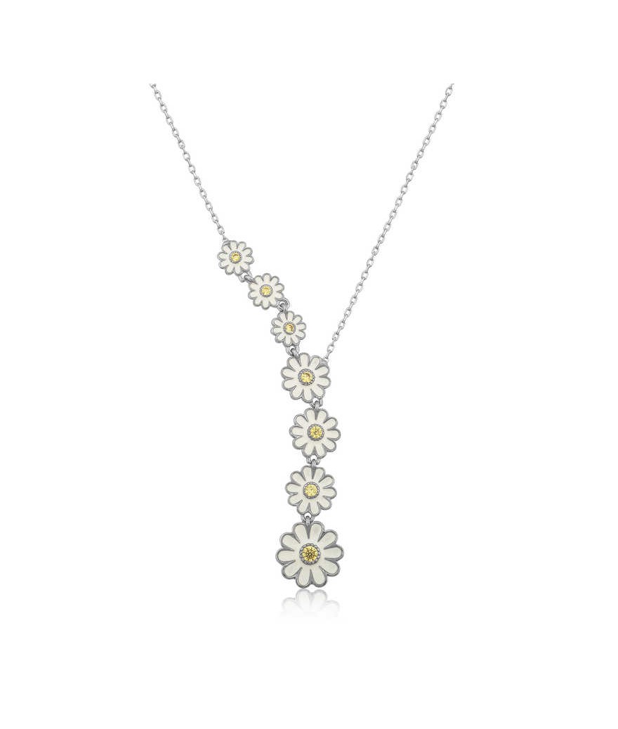 Gümüş Sıralı Papatya Kolye
