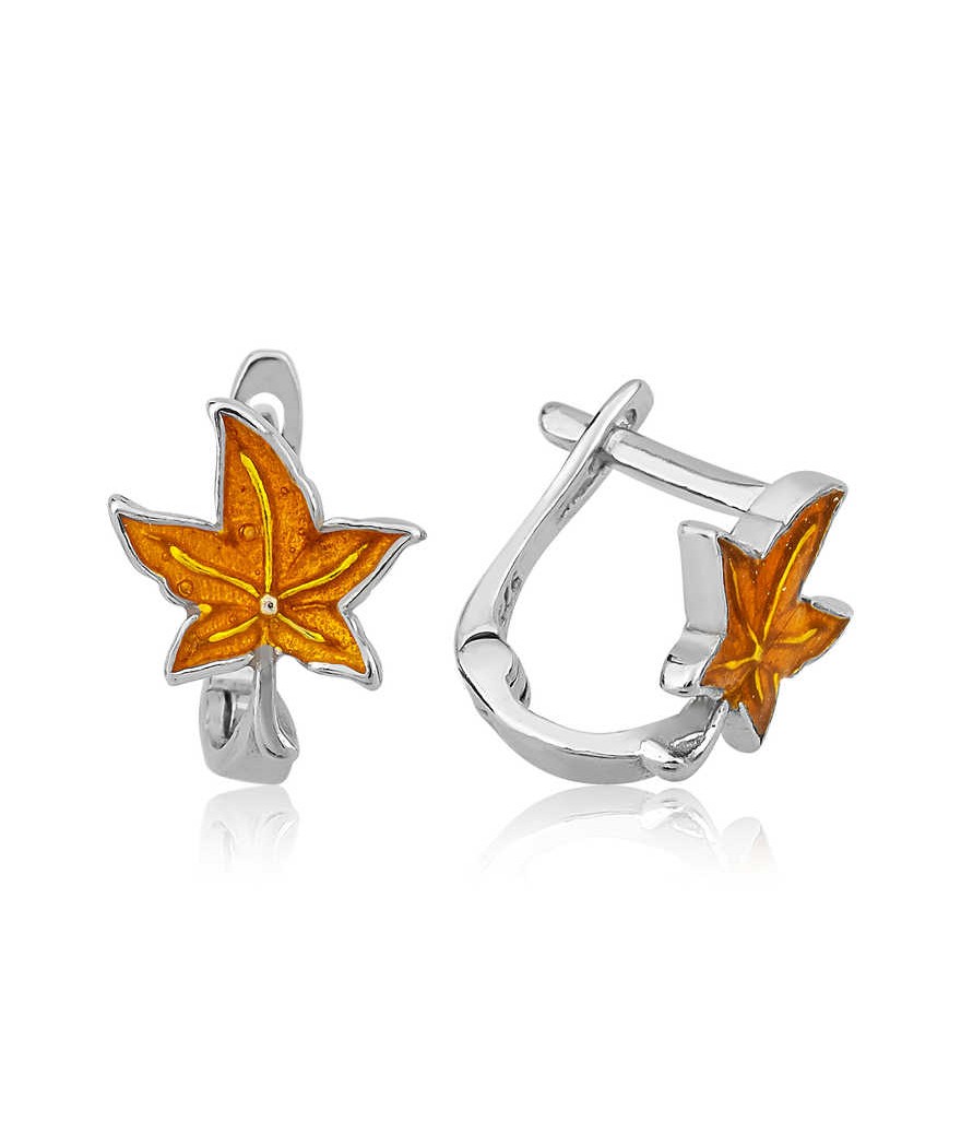 Gümüş Yaprak Çocuk Küpesi