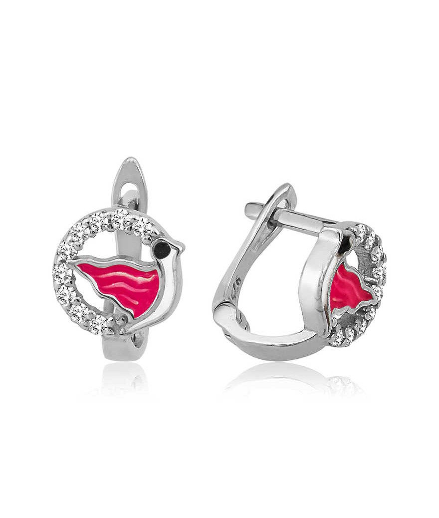 Gümüş Kuş Çocuk Küpesi