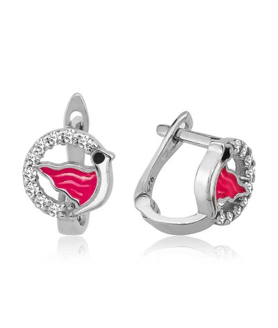 Gümüş Kuş Çocuk Küpesi