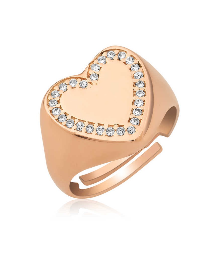 Gümüş Kalp Serçe Yüzük