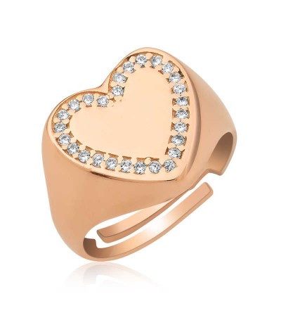 Gümüş Kalp Serçe Yüzük