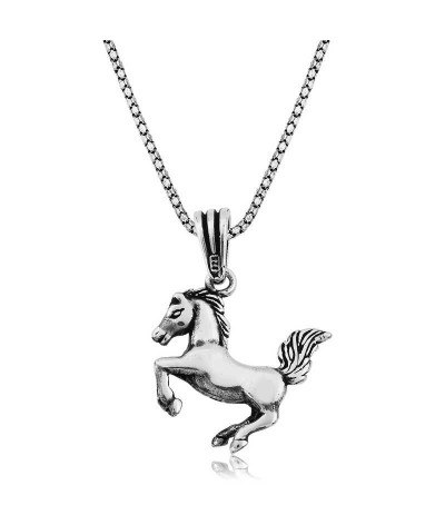 ​Gümüş Şahlanmış At Kolye