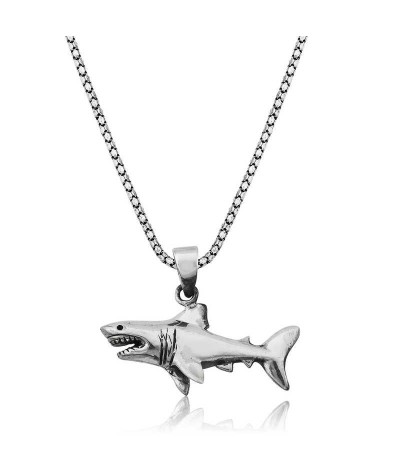 Gümüş Köpek Balığı Kolye