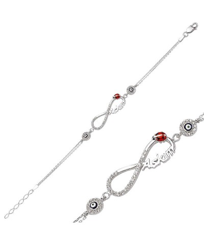 Gümüş Nazarlı Sonsuzluk Aşkım Bayan Bileklik