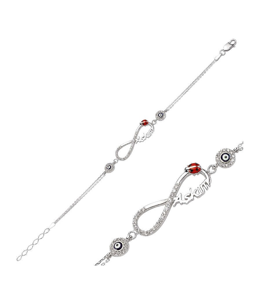 Gümüş Nazarlı Sonsuzluk Aşkım Bayan Bileklik