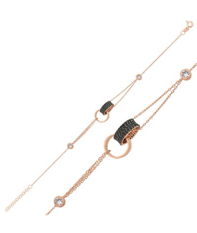 Gümüş İç İçe Geçmiş Halka Bileklik