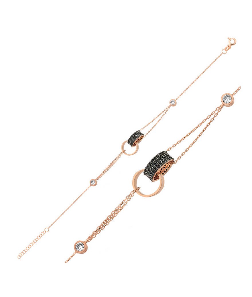 Gümüş İç İçe Geçmiş Halka Bileklik