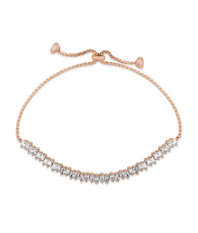 Gümüş Baget Taşlı Su Yolu Asansör Bileklik