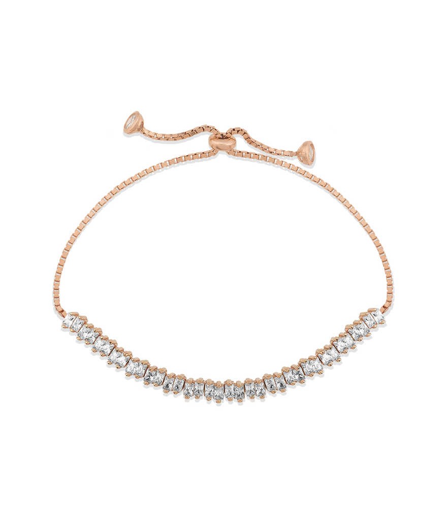 Gümüş Baget Taşlı Su Yolu Asansör Bileklik